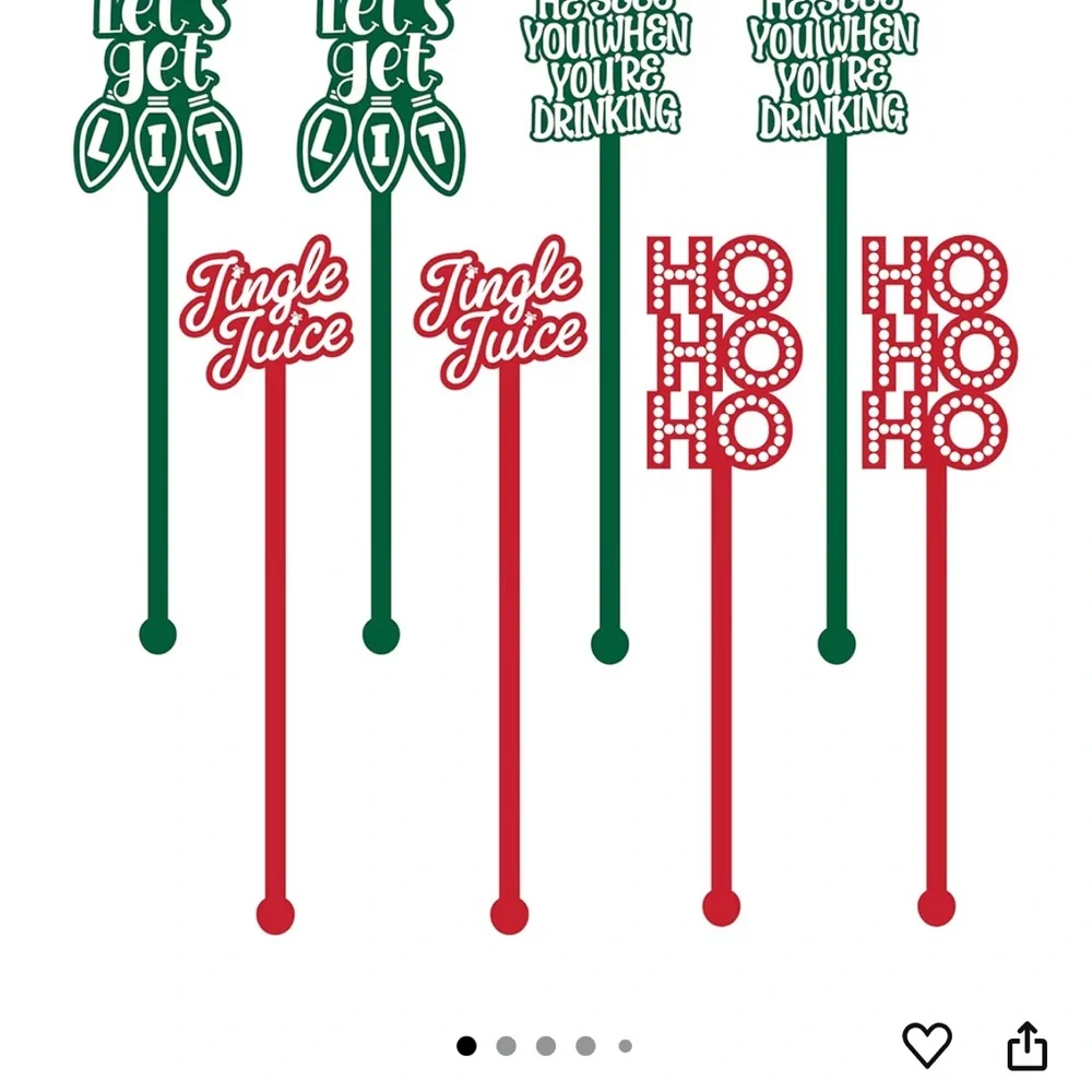 Holiday Cheer Cake Toppers - Red and Green